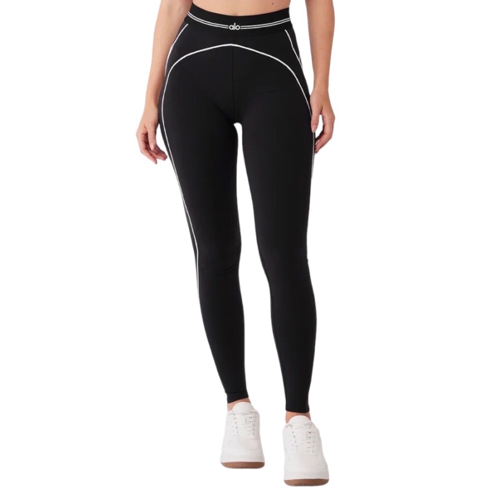 Alo Yoga Airbrush High-Waist Heart Throb Legging Black/White XS